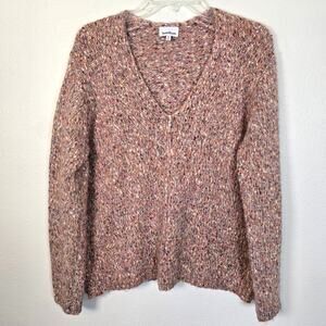 Heartloom Ace Marled Sweater Women's XS Pink Multi Cozy Wool Blend Casual Boho